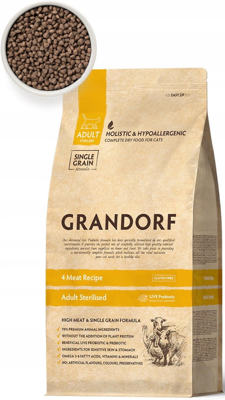 Grandorf Cat 4 maso pro dospělé sterilizované 2 kg