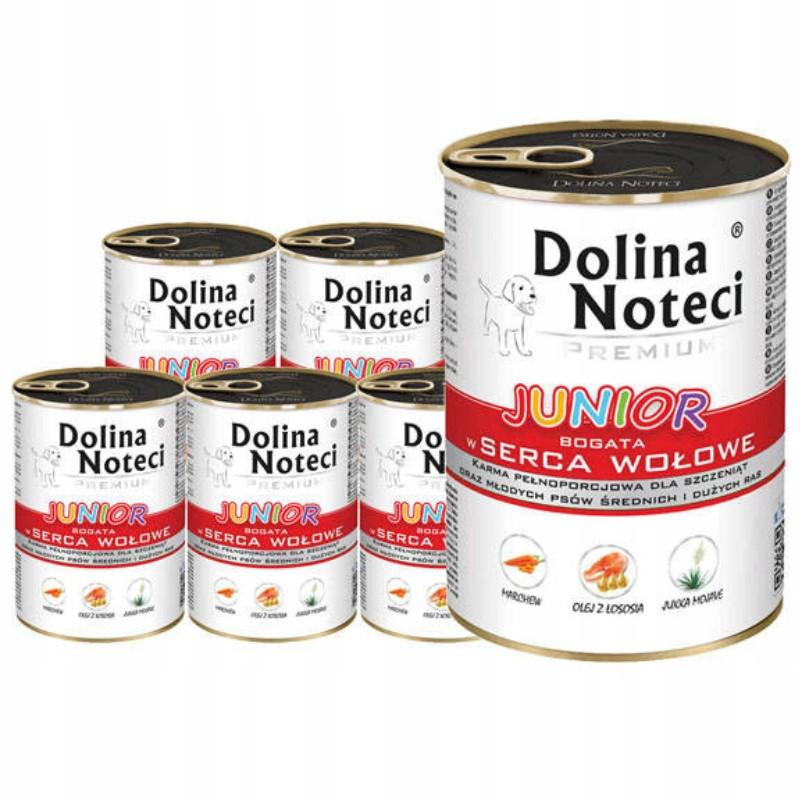Dolina Noteci Premium Junior bohaté na hovězí srdce krmivo mokré 12x400g