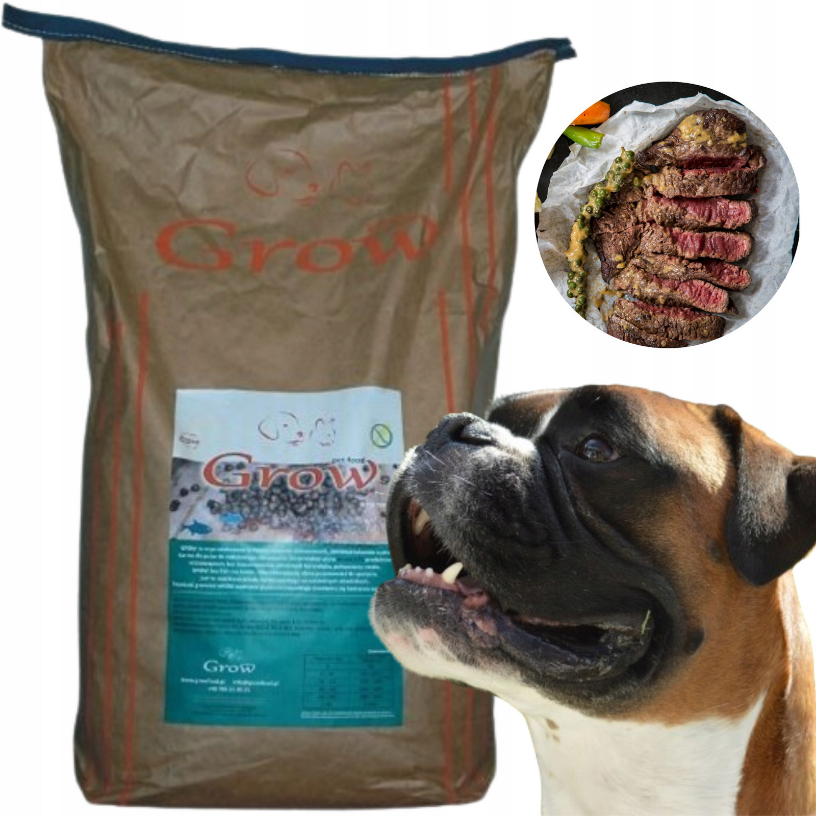 Grow Kachna S Rybou Junior L Bezlepková Suché Krmivo pro štěňata 7 kg