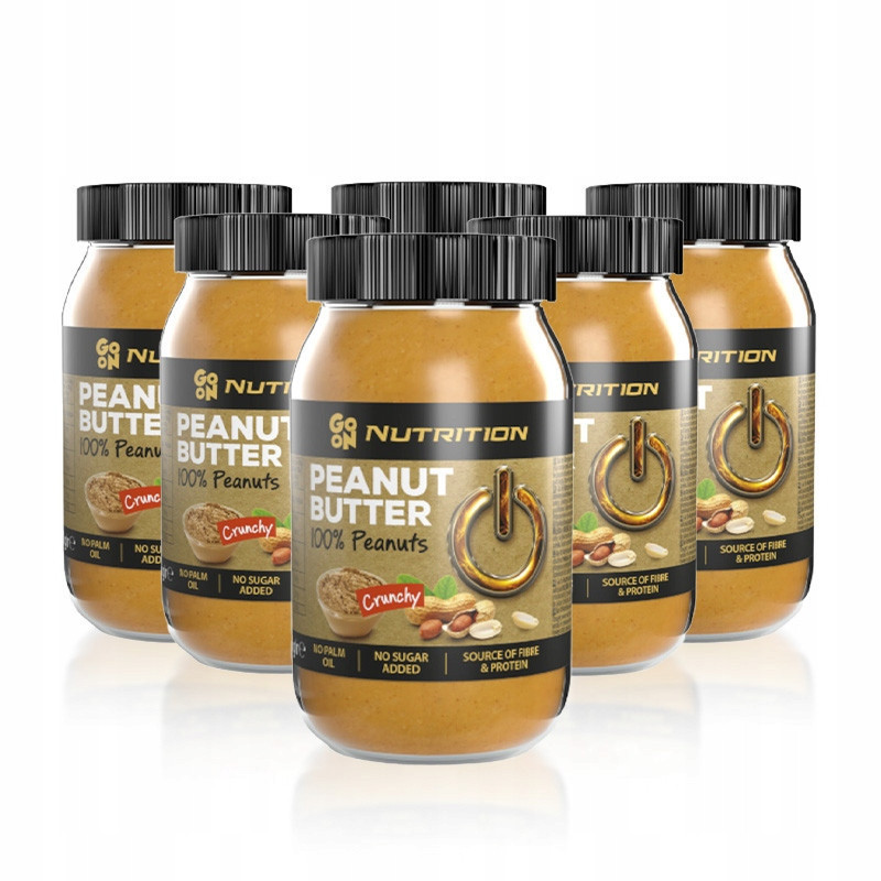 Go On 100% Ořechové máslo Crunchy 6x 900g Sada