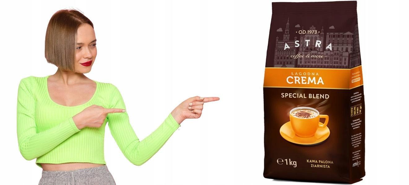 Káva zrnková Astra Crema jemná 1kg