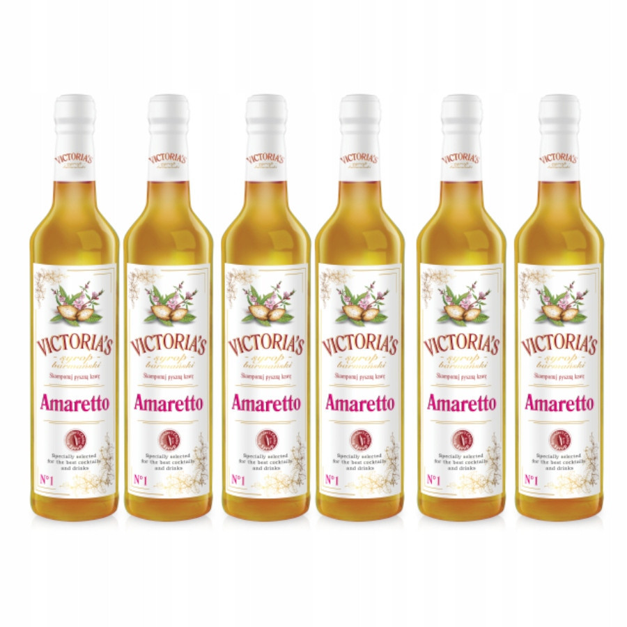 6x Barmanský sirup drinků a kávy VICTORIA's Amaretto 490 ml