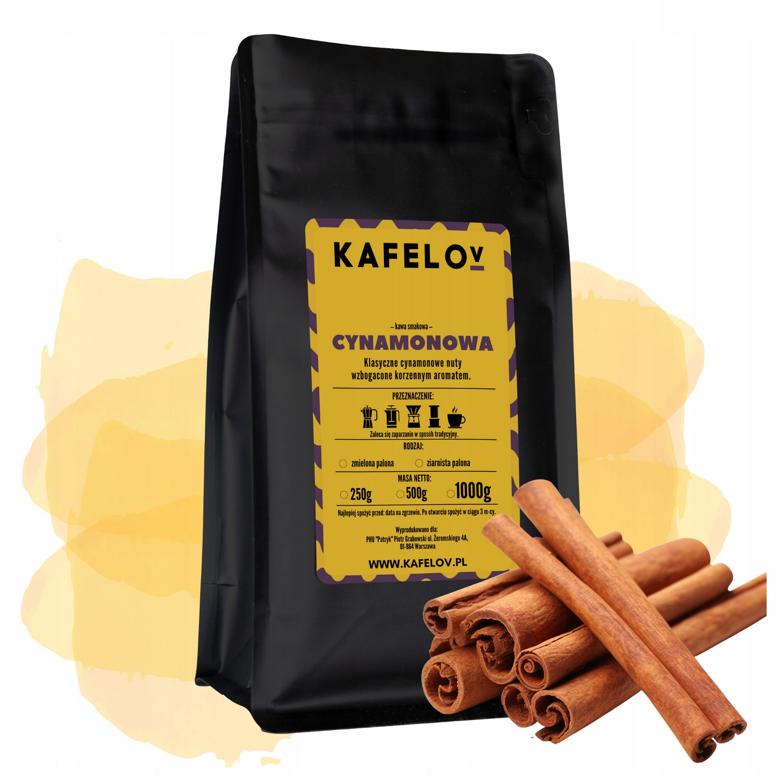 Káva Kafelov ochucená Cynamonová 1000g zrnková
