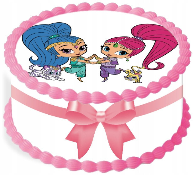 oplatek na dort 14 cm Shimmer A Shine Narozeniny