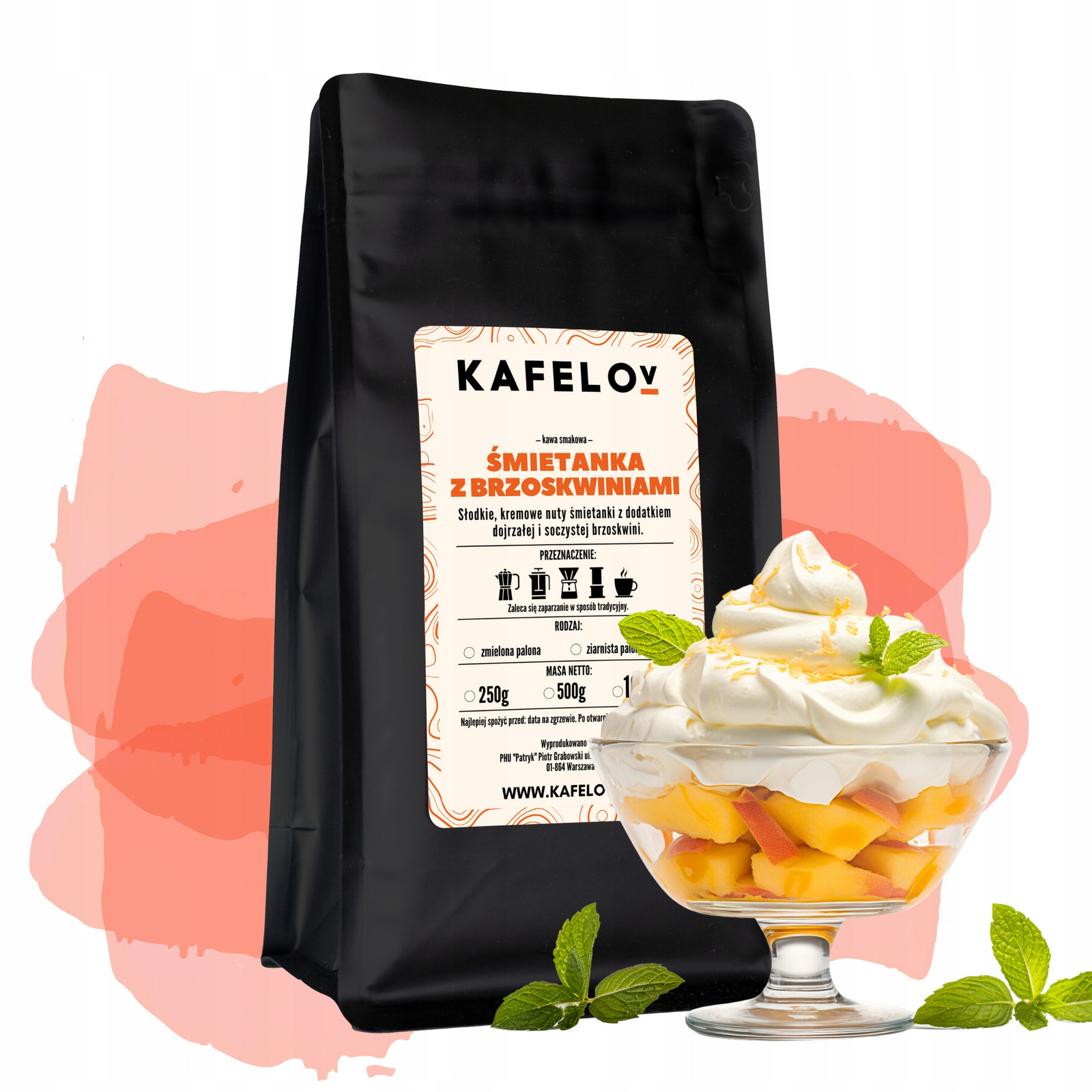 Káva zrnková příchuť 1 kg Smetanka S Brzoskviniami arabika čerstvě pražená