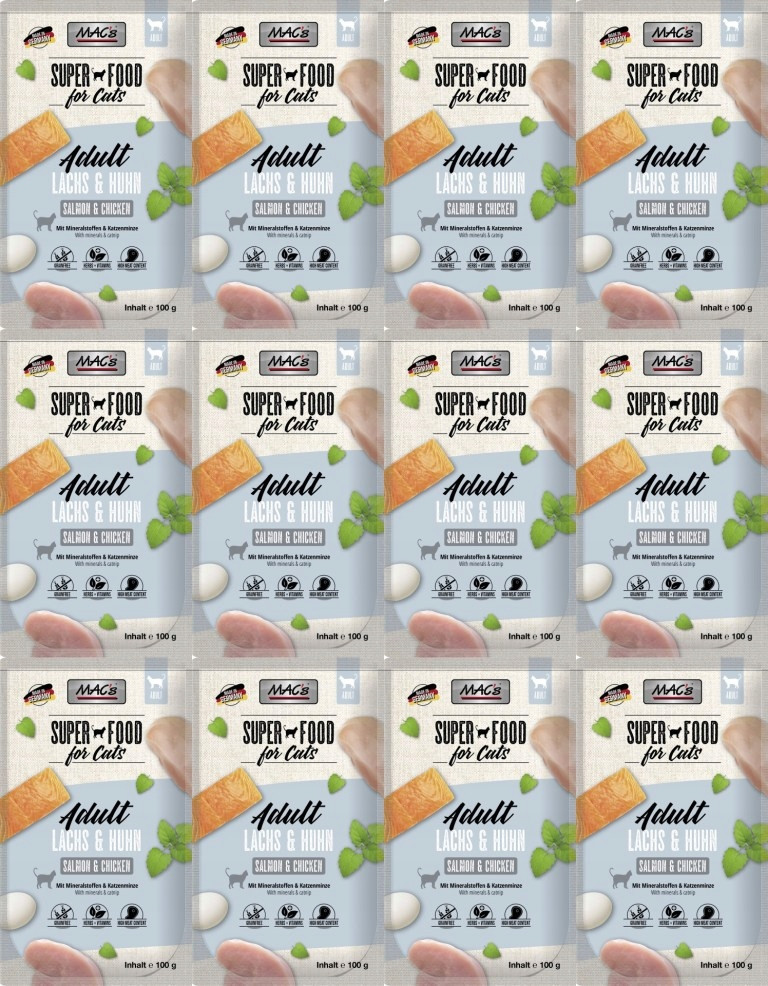 MAC's Cat kapsička Losos, Drůbež 12 sáčků 100 g