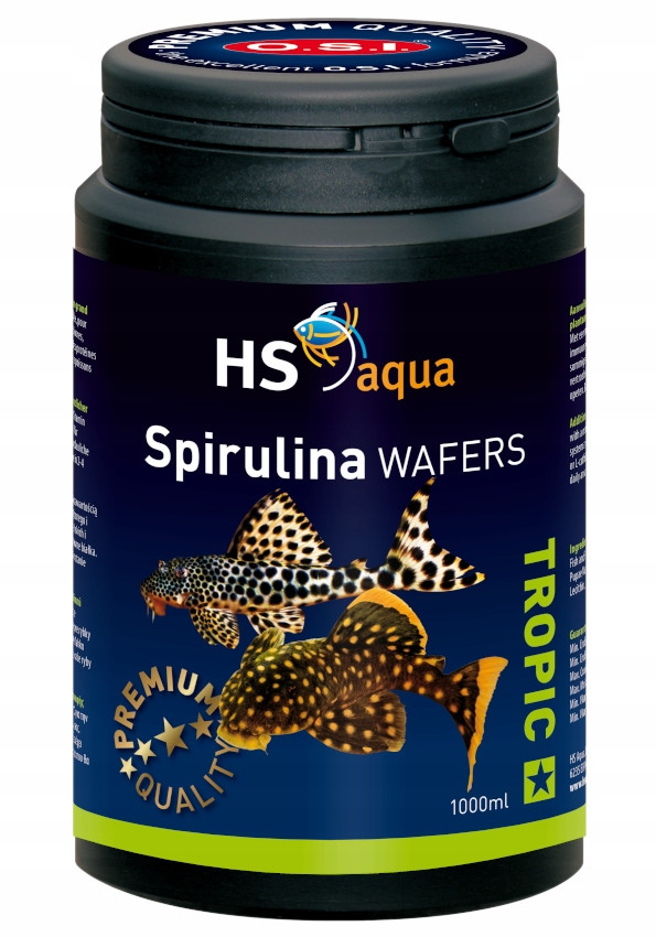 Hs Osi Spirulina Wafers 1000ml/600g Oplatky Krmivo pro Ryby Akvárium