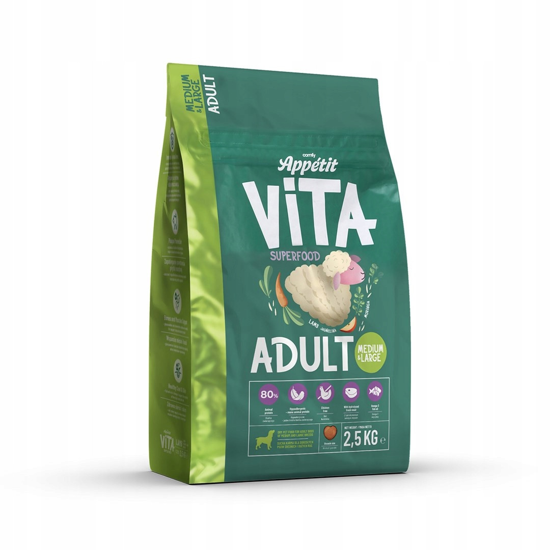 Comfy Appetit Vita Medium&Large Lamb 2,5 kg – krmivo pro dospělé psy