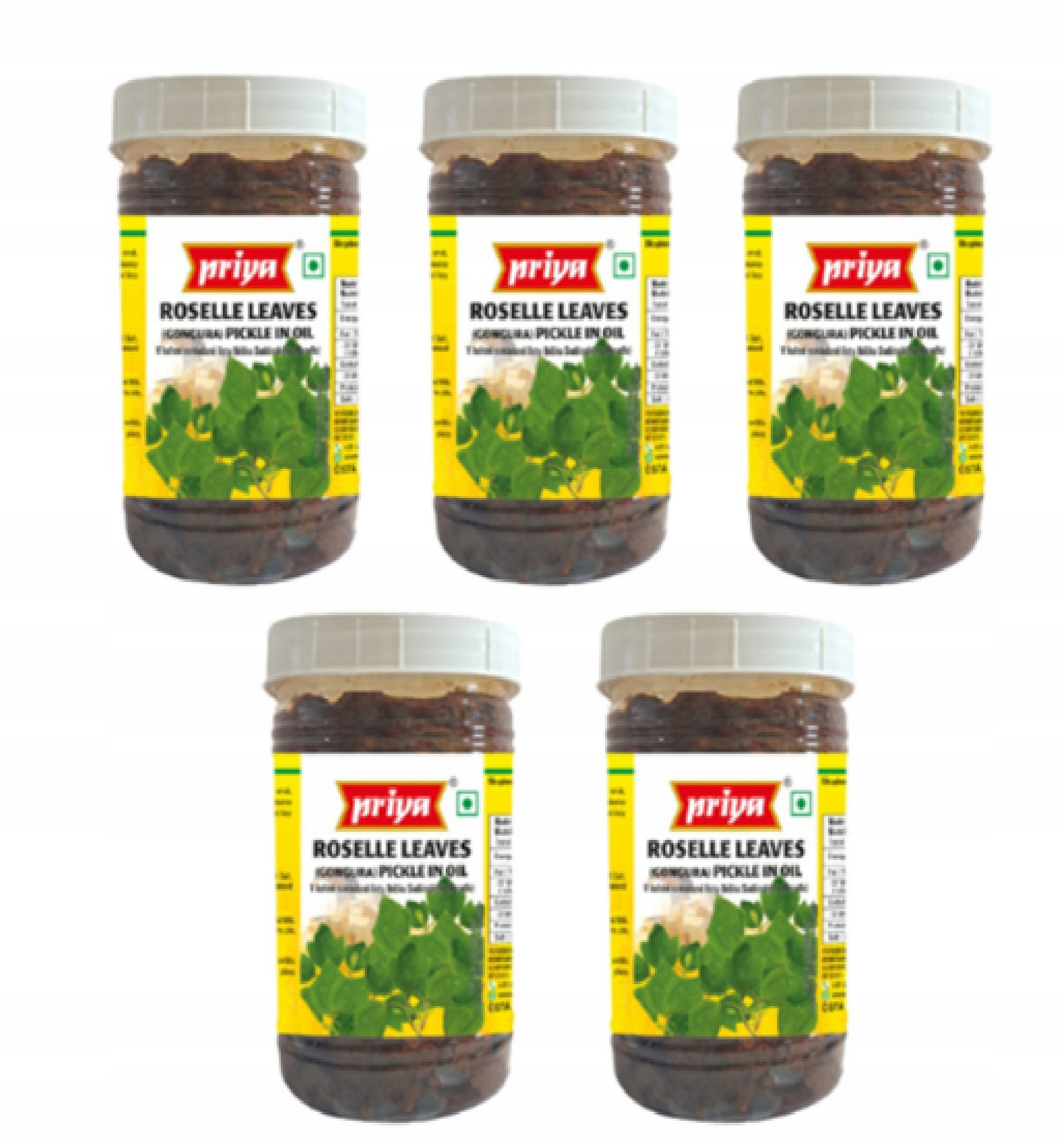 Pasta z listů Priya Roselle Pet Jar (svazek 5 x 300 g)