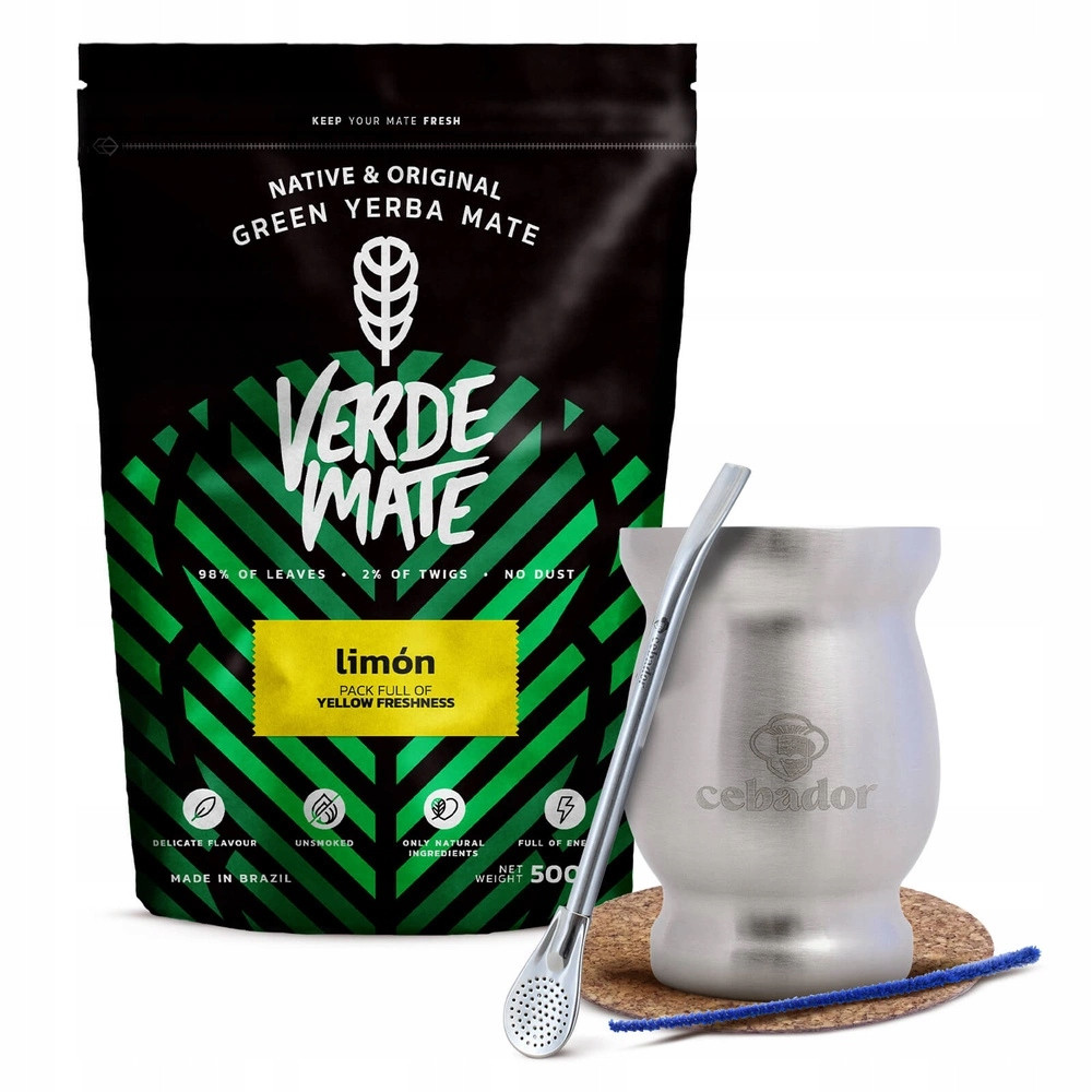 Sada Na Start Yerba Mate Verde Mate Green Limon TermoMate 500g 0,5kg