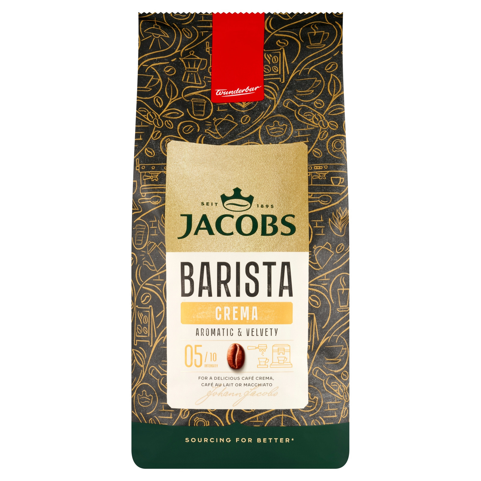 Jacobs Barista Crema, zrnková káva, 1000g