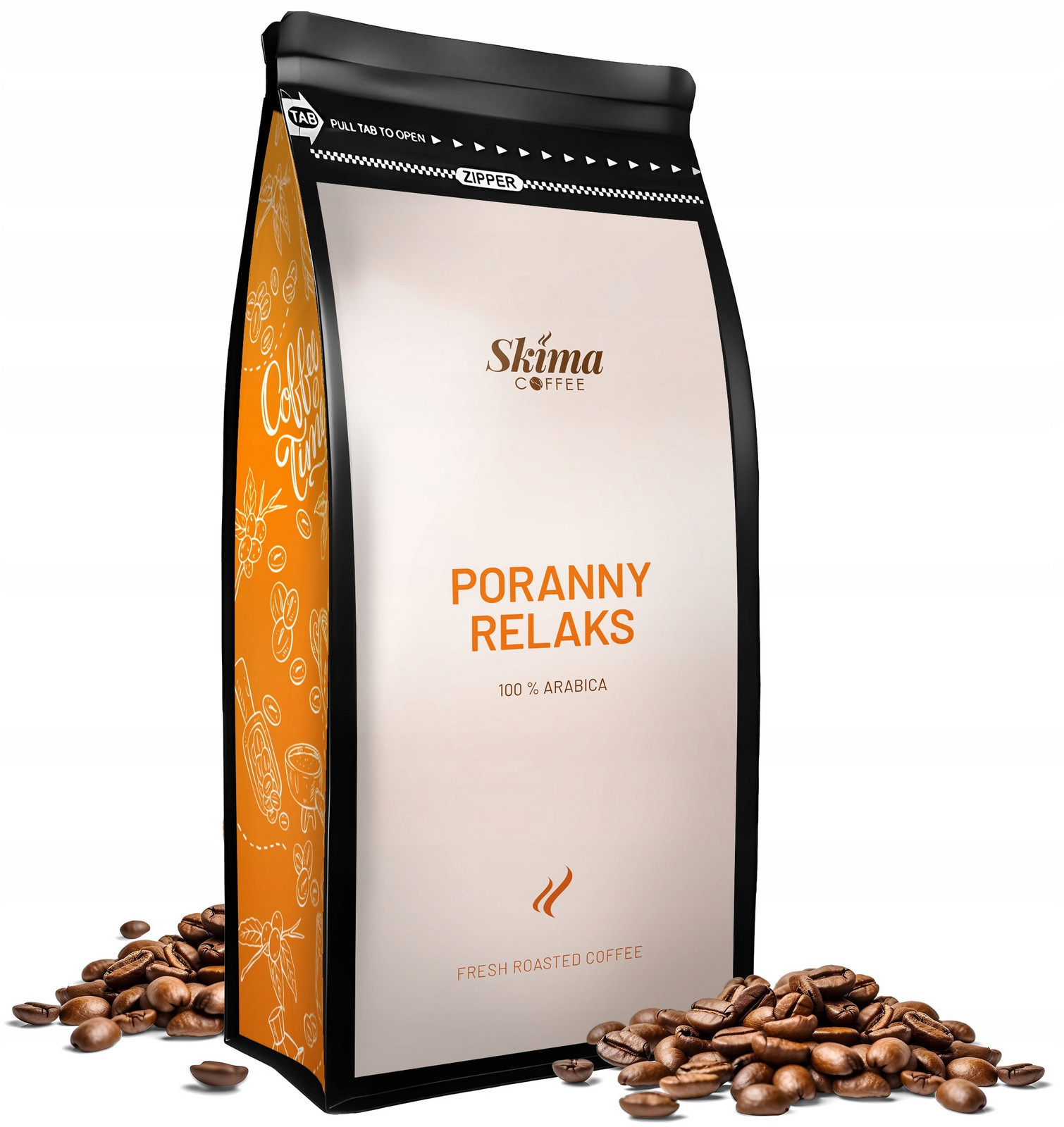 Káva zrnková 1kg Ranní Relax 100% Arabica Čerstvá do kávovaru Dárek