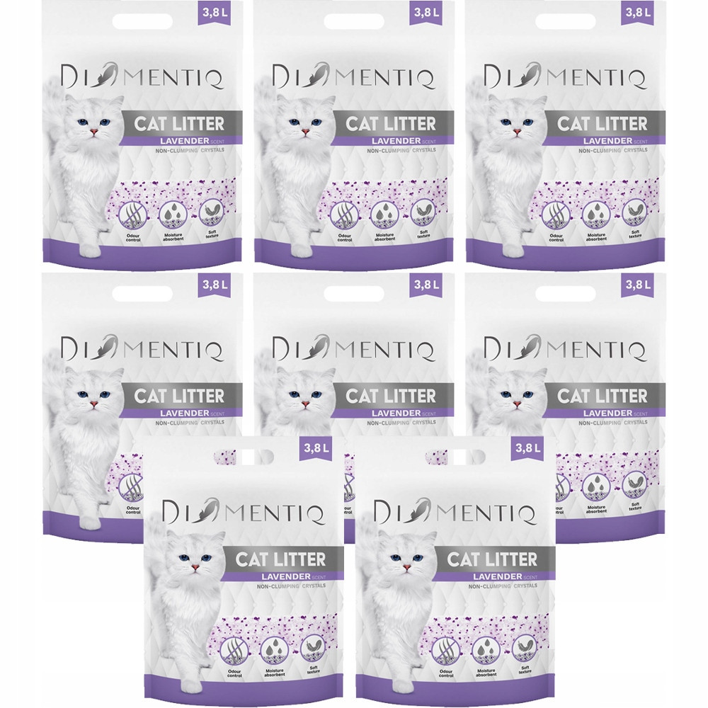 Silikonové stelivo pro kočky Lavender nehrudkující 8x3,8L Diamentiq