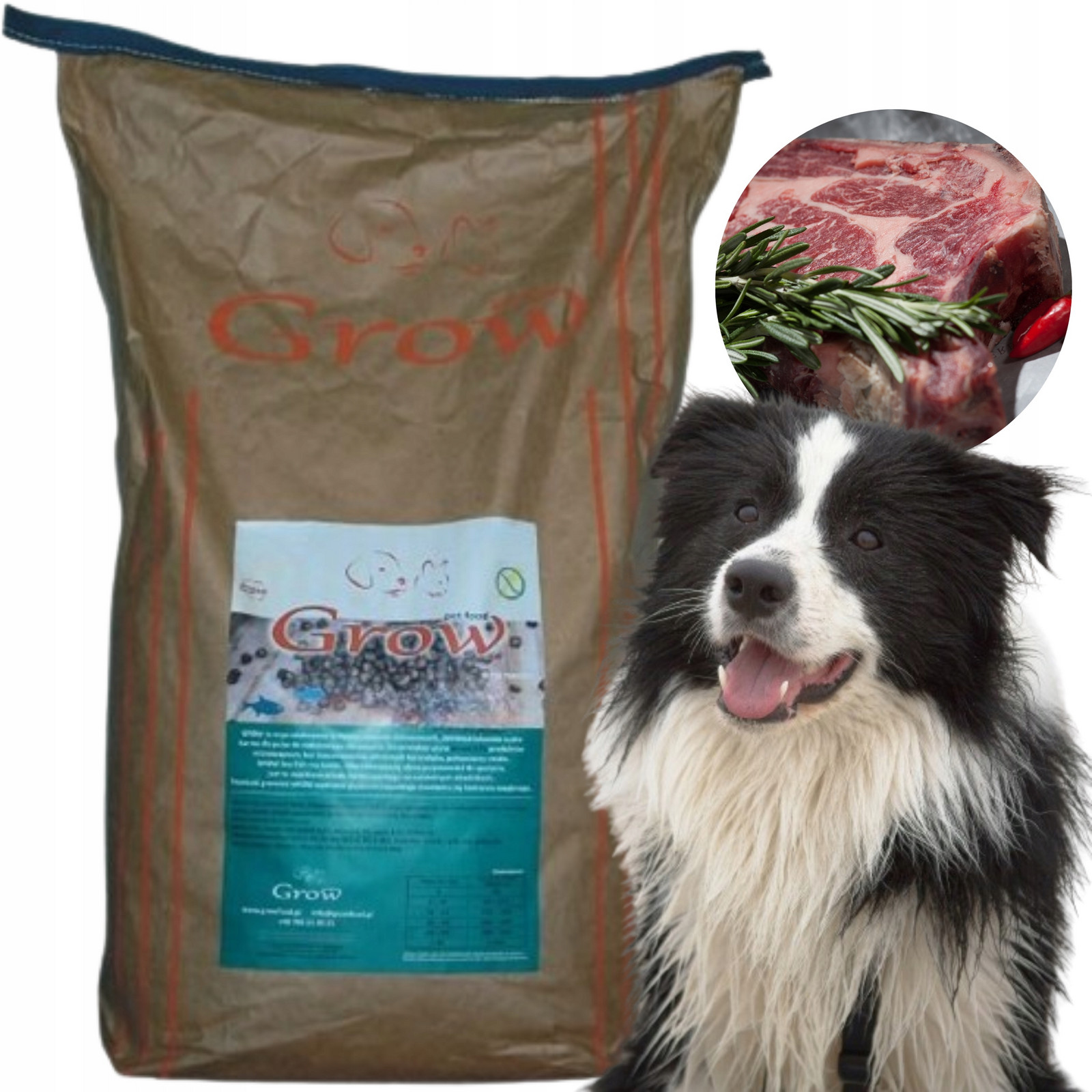 Grow Kachna S Rybou Junior L Suché Krmivo pro štěňata 7 kg