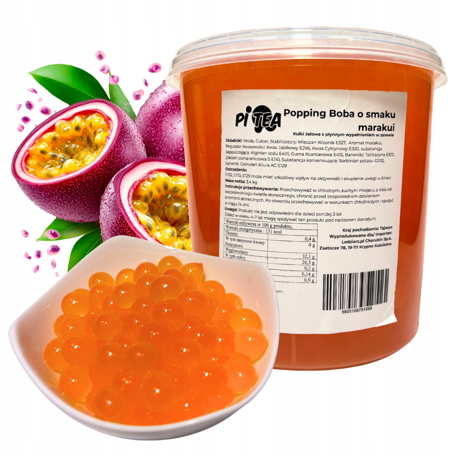 Kuličky na Bubble Tea praskající popping boby 3,4 kg Marakuja