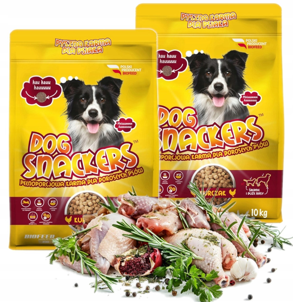 Suché Krmivo pro psa Kuře Biofeed Snackers Labrador Owczarek Golden 20kg