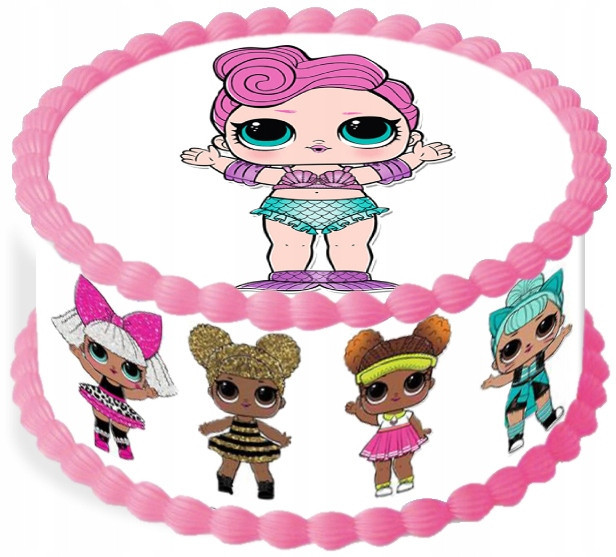 Dekorativní oplatek na dort Dort Panenky Pohádková párty Narozeniny 20 cm