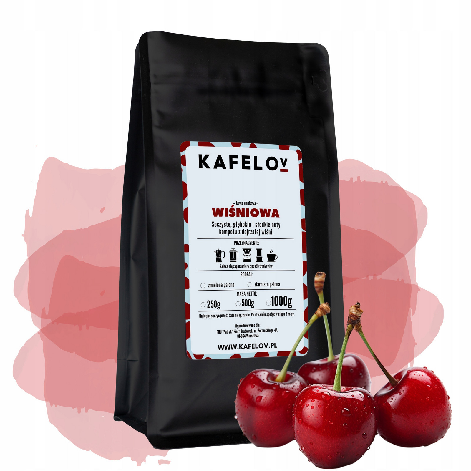 Káva Kafelov ochucená Wiśniowa 1000g mletá