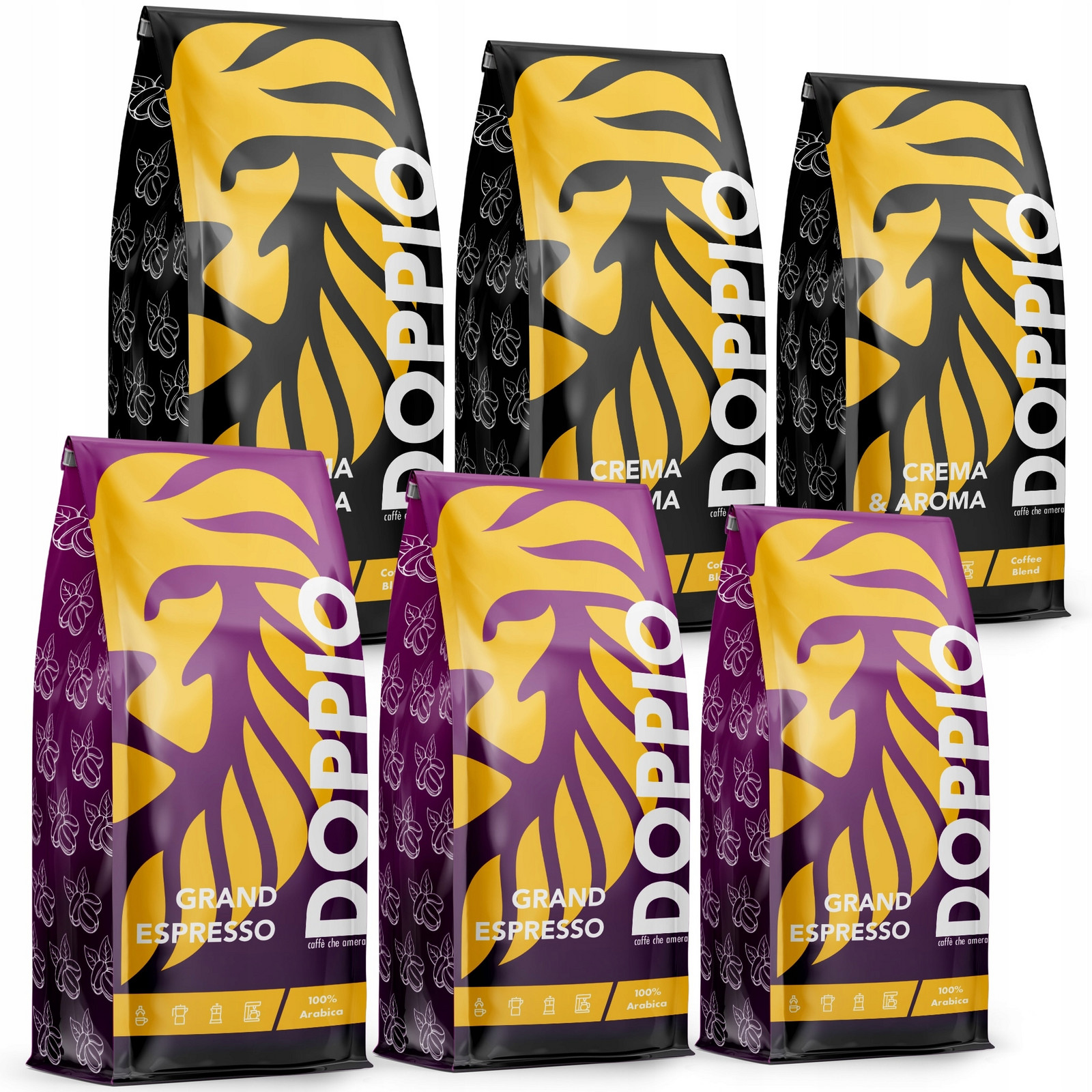 Káva Zrnková Do Kávovaru Doppio Grand & Crema 6kg- 100% Arabica-blue Orca