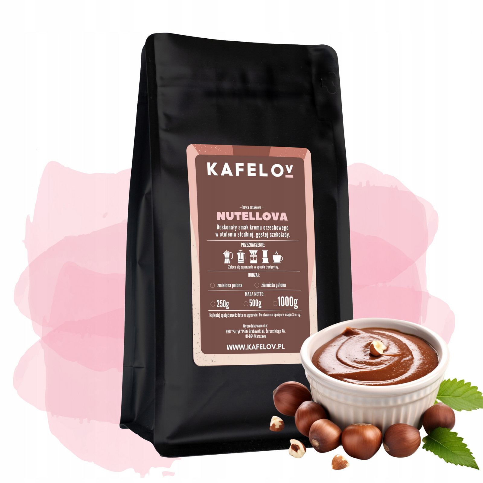 Káva ochucená mletá Nutellova arabika čerstvě pražená 1 kg