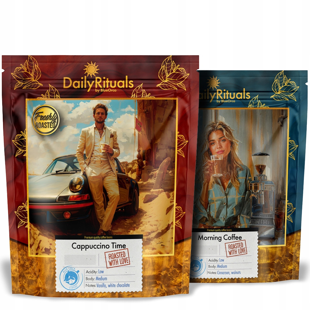 Káva zrnková Cappuccino Time Morning Coffee 100% Arabica Čerstvě pražená