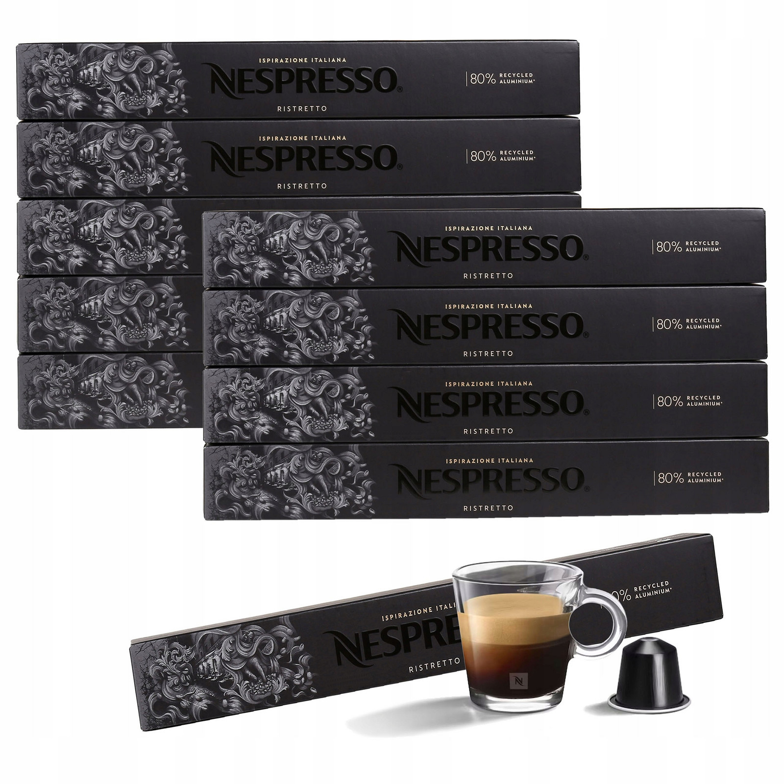 Káva v kapslích s příchutí Ispirazione Ristretto Italiano Nespresso 100 ks