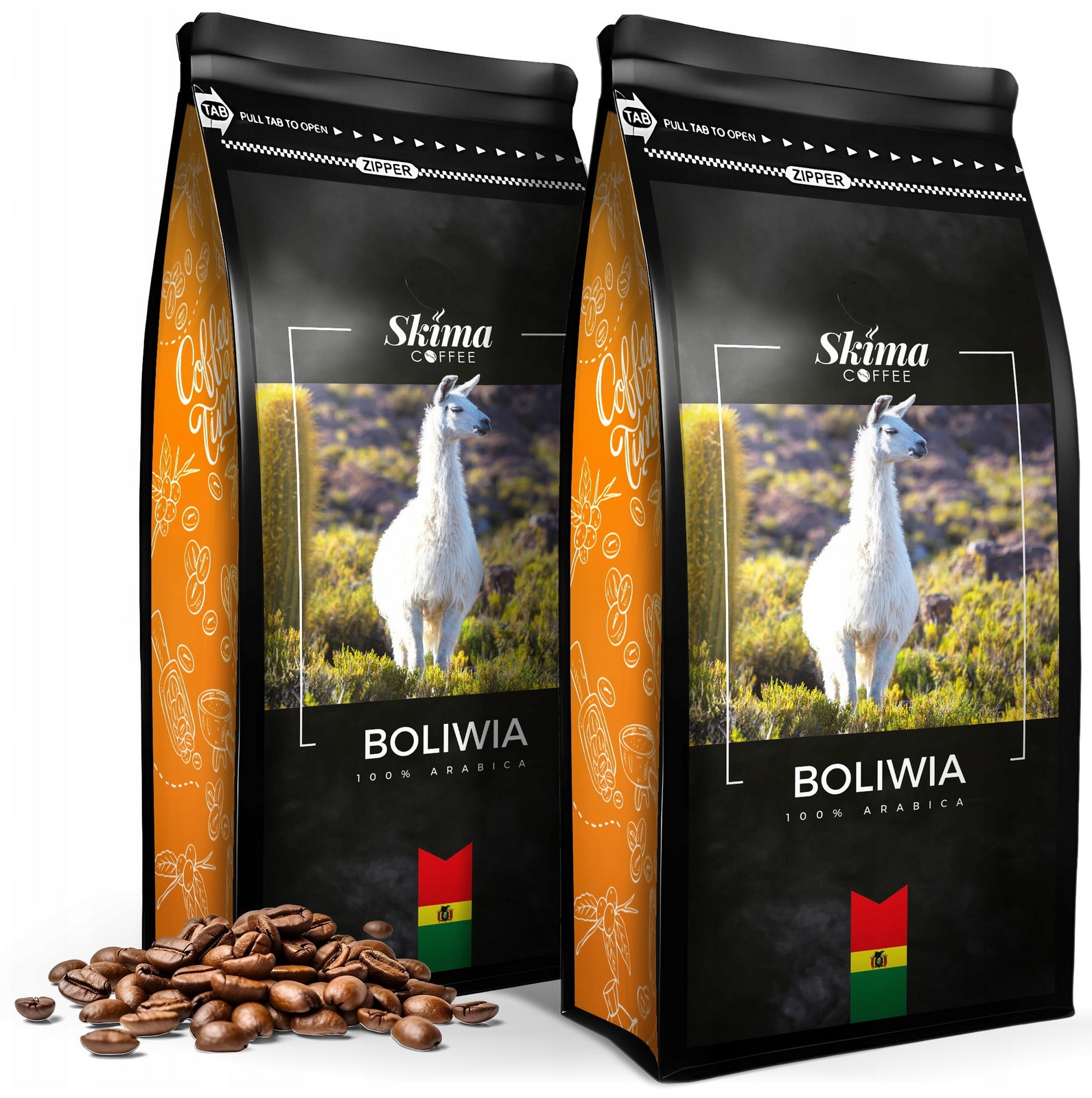 Káva zrnková 2x1 kg Bolívie 100% Arabica Čerstvě pražená do kávovaru +dárek