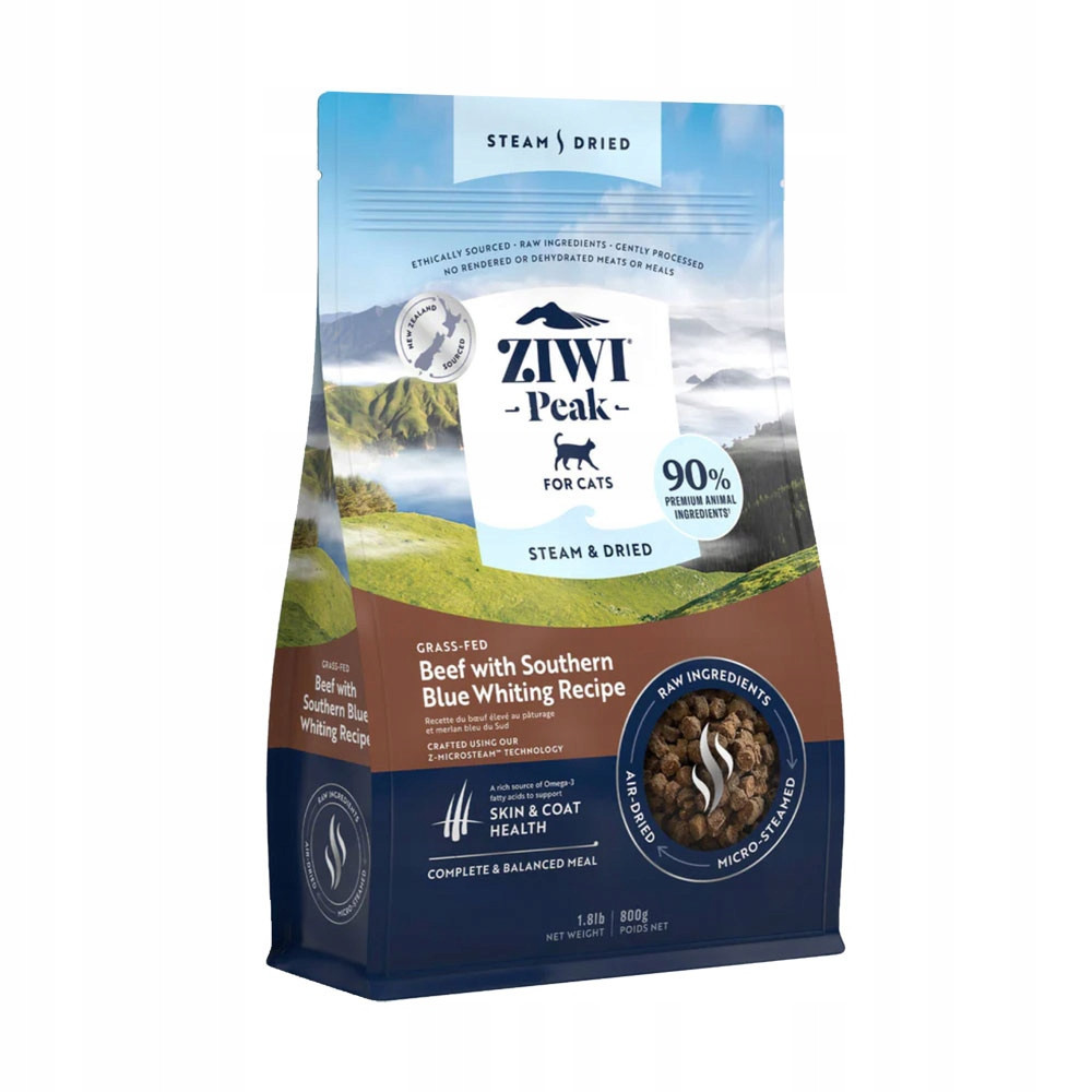 Ziwi Peak Steam&Dried Hovězí s Jižní modrou pro kočky 2.2kg