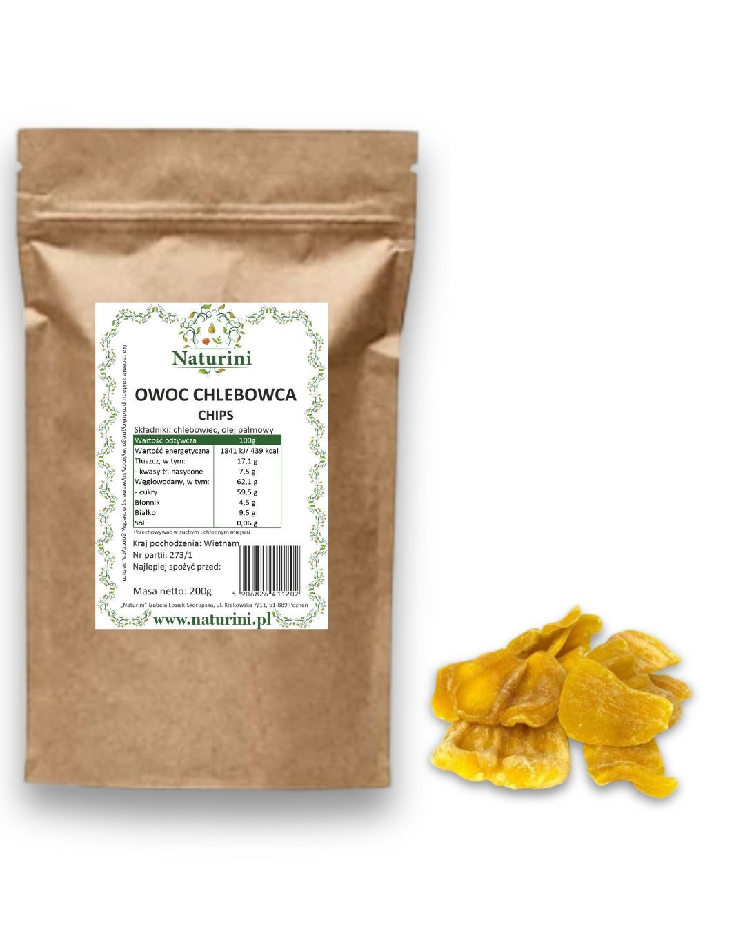 Chlebovník Sušený Ovoce chlebovníku přírodní svačinka Zdravý Chips 1kg