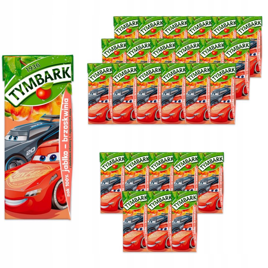 Tymbark Šťáva 100% jablko-broskev 200 ml x 27 kusů