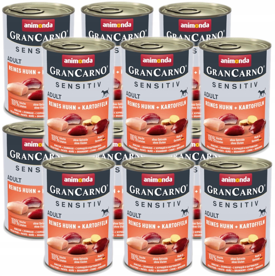 Vlhké krmivo pro psy Animonda Grancarno Sensitiv kuřecí brambory 12x400 g