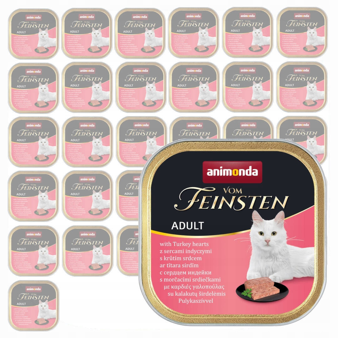 Animonda Vom Feinsten Adult 32x100g mokré krmivo pro kočky s krůtím srdcem