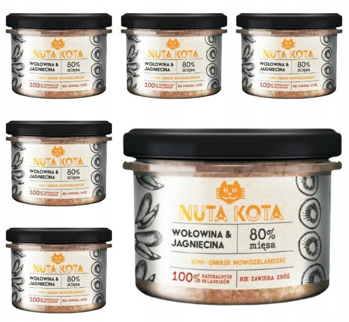 Nuta Kota krmivo pro kočky Hovězí jehněčí 6x200