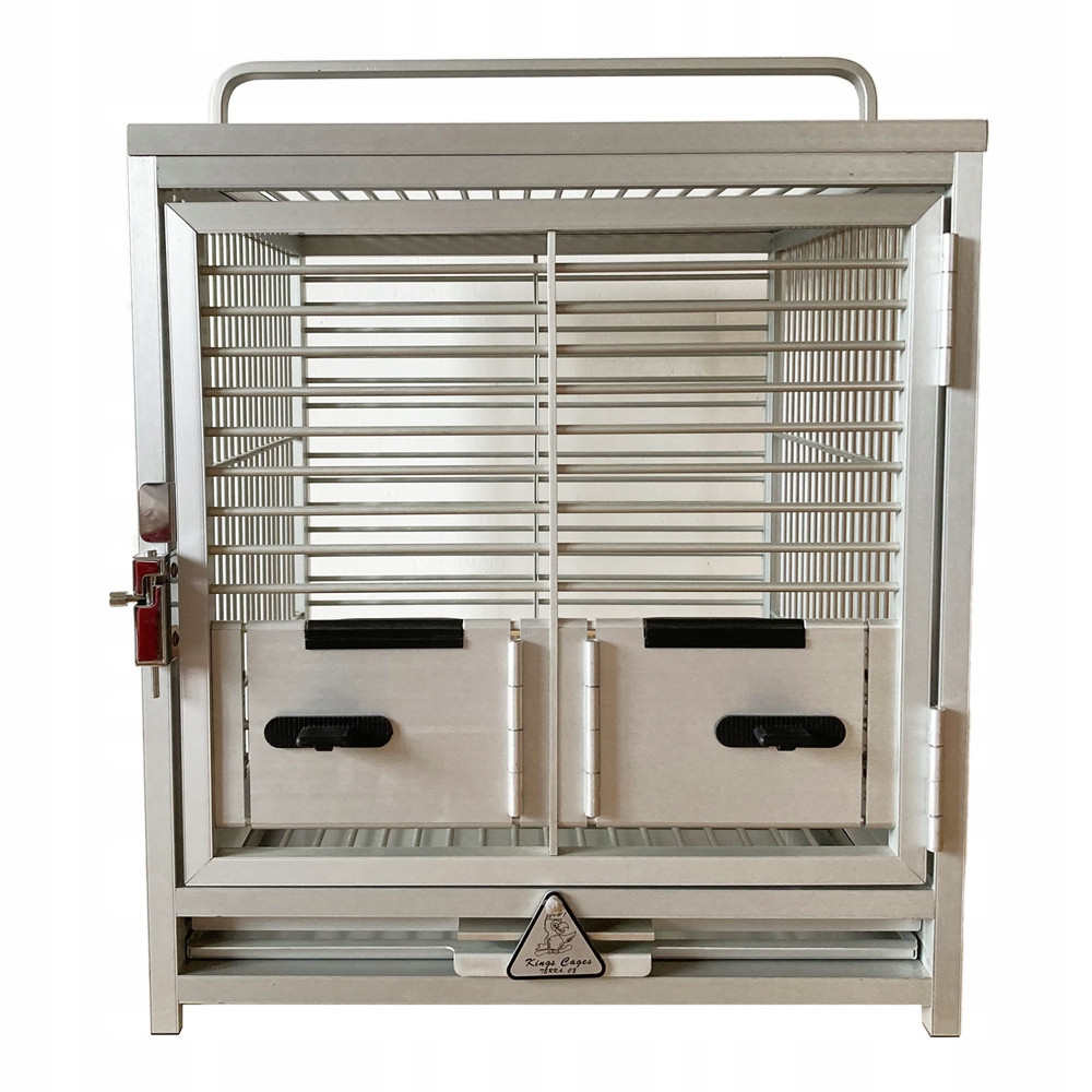 TC01 silver Přepravní klec pro papoušky z velmi tvrdého hliníku 41x47x46 cm