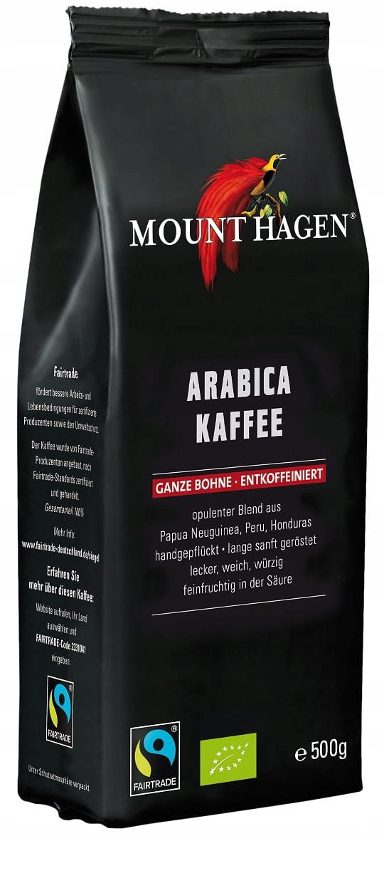 Káva Zrnková Bez Kofeinu Arabica 100 % Fair Trade Bio 500 g Mount