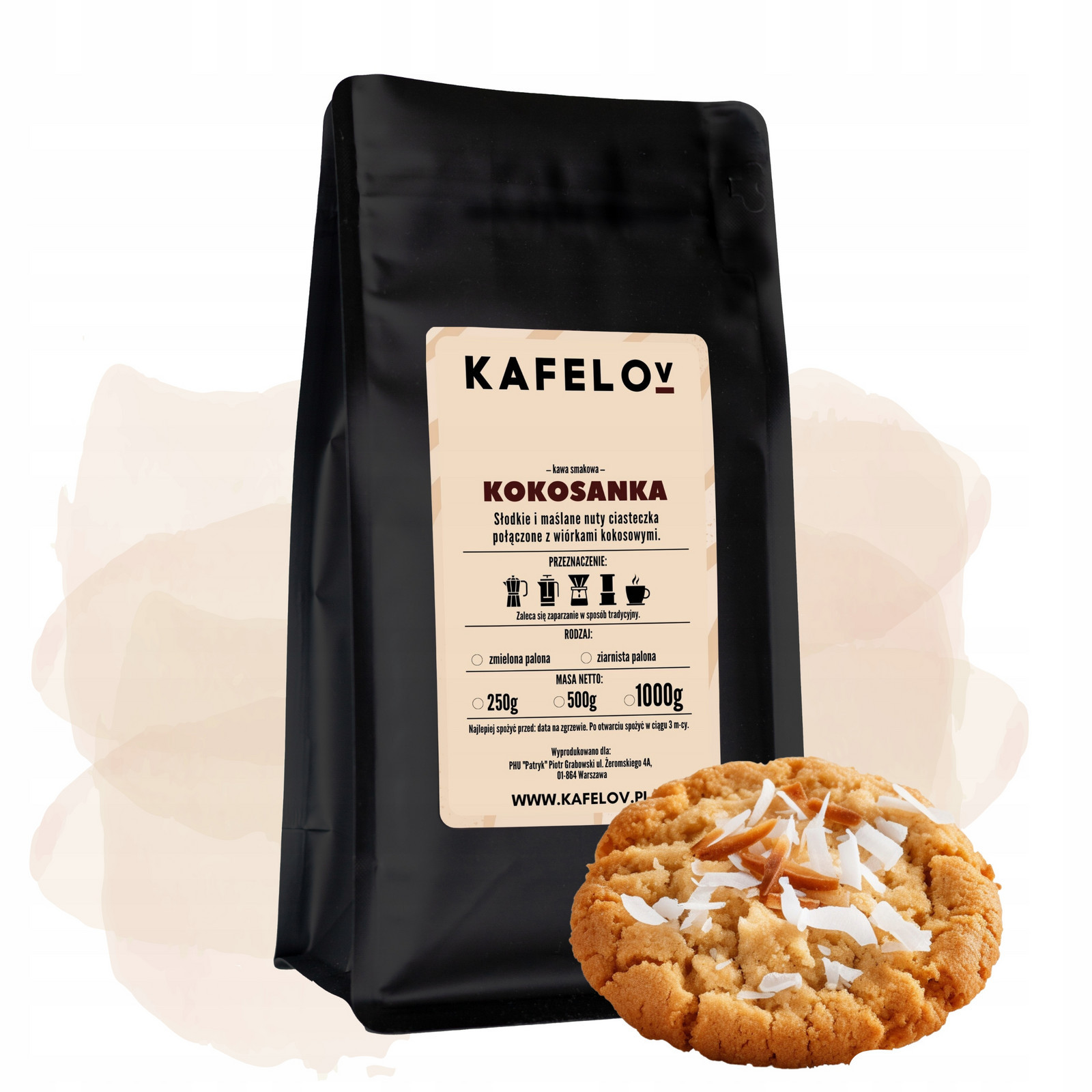 Káva ochucená zrnková Kokosánky 1 kg čerstvě pražená arabika