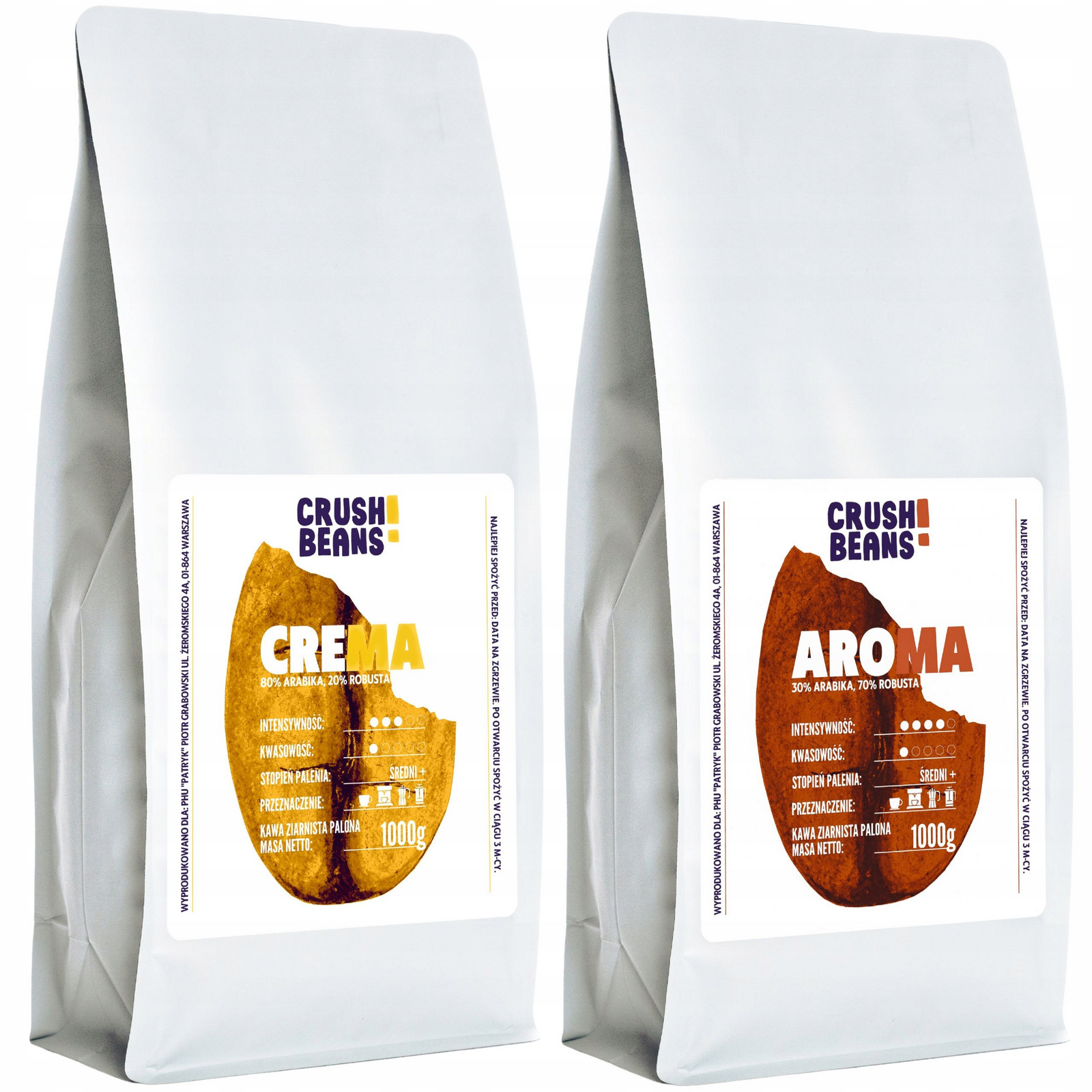 Kávová zrna 2kg Crema+aroma Zrnková drť MIX