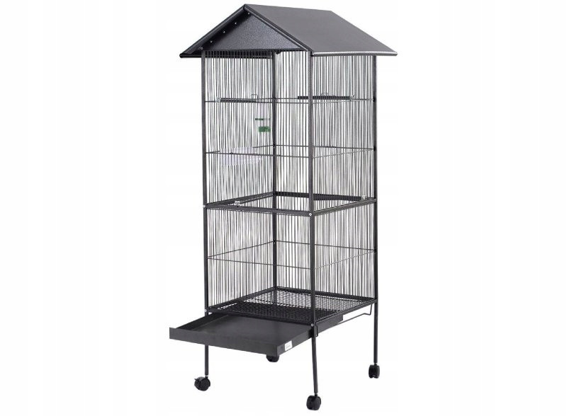 Max voliéra pro ptáky a papoušky C01 starožitné stříbro 52x52x157 cm