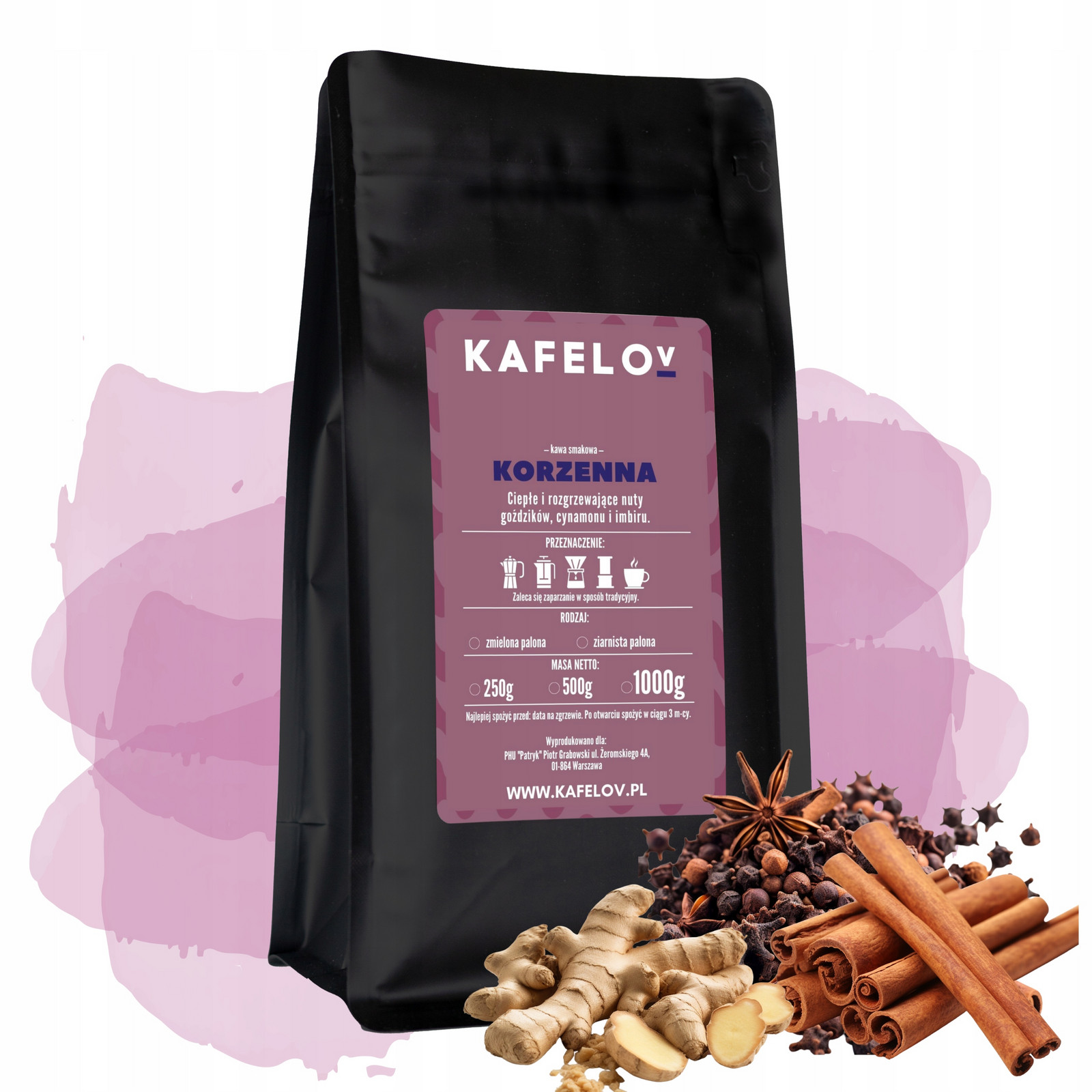 Káva Kafelov ochucená Kořenová 1000g zrnková