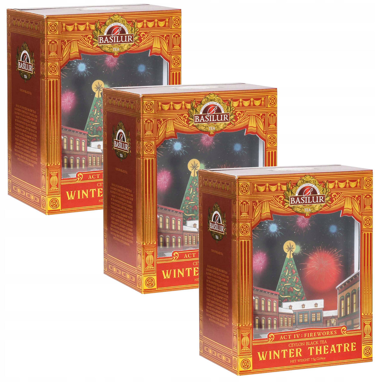 Basilur Winter Theatre Act IV Černý čaj listový, Orange 75g x3