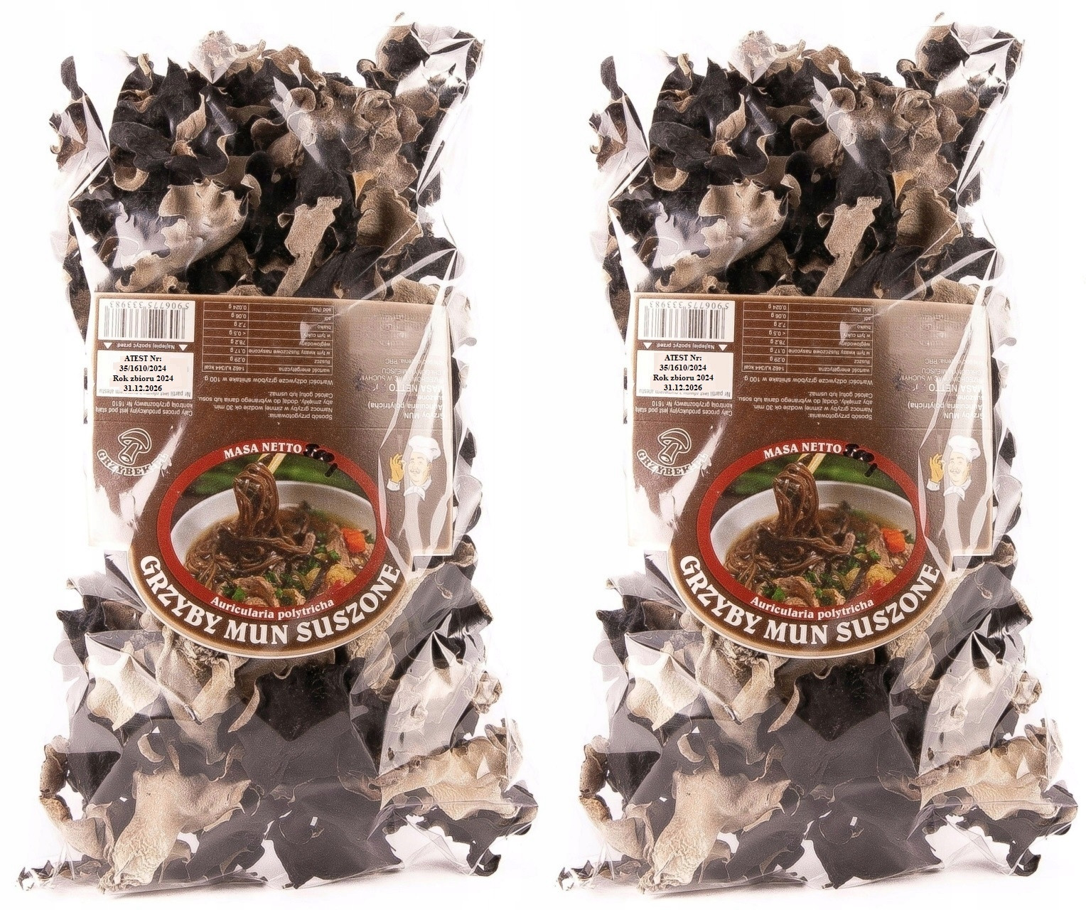 Houby Mun Celé 10kg Atest 2024 Nová Sklizeň sušené houby