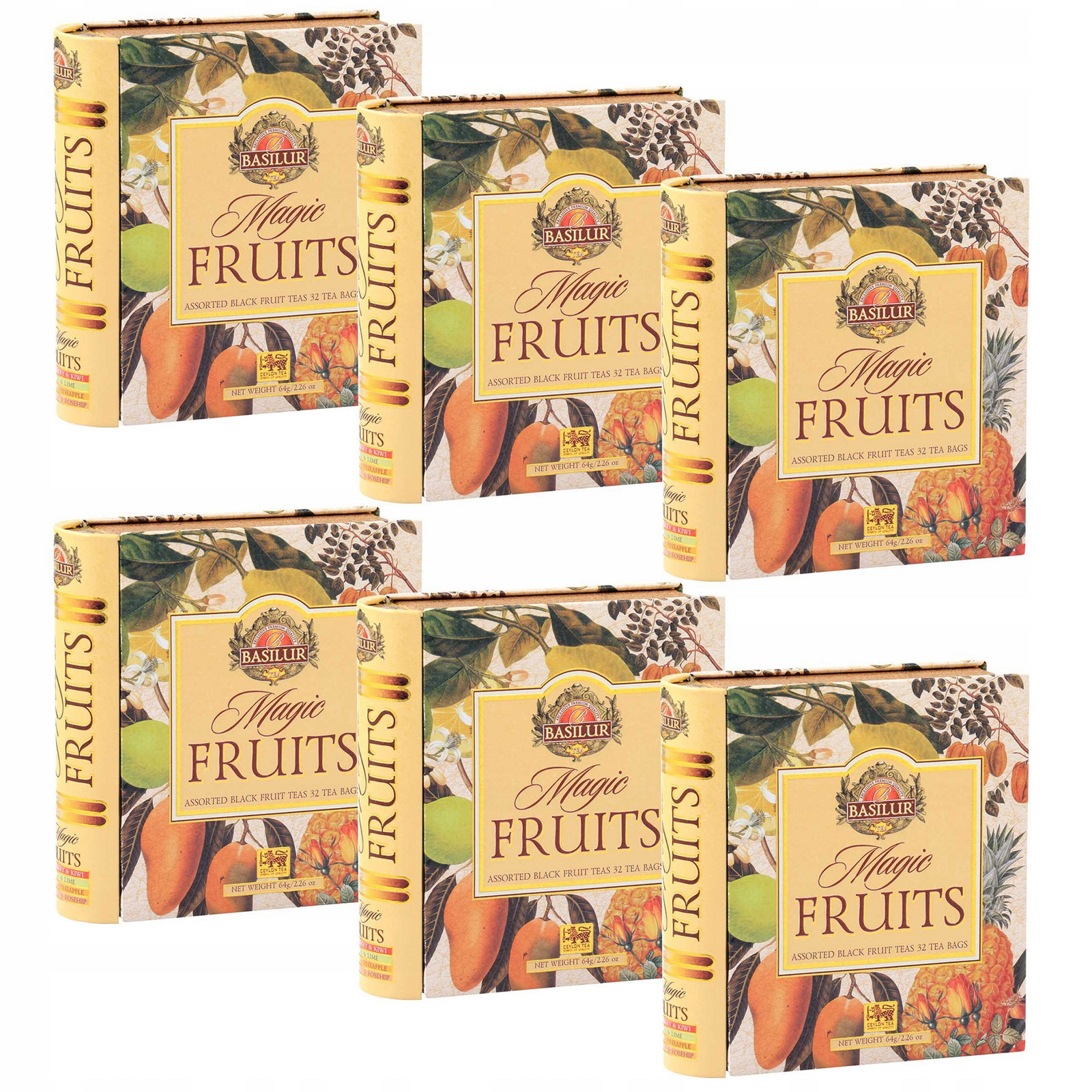 Basilur- Směs černých ovocných čajů v sáčcích 32x2g x6
