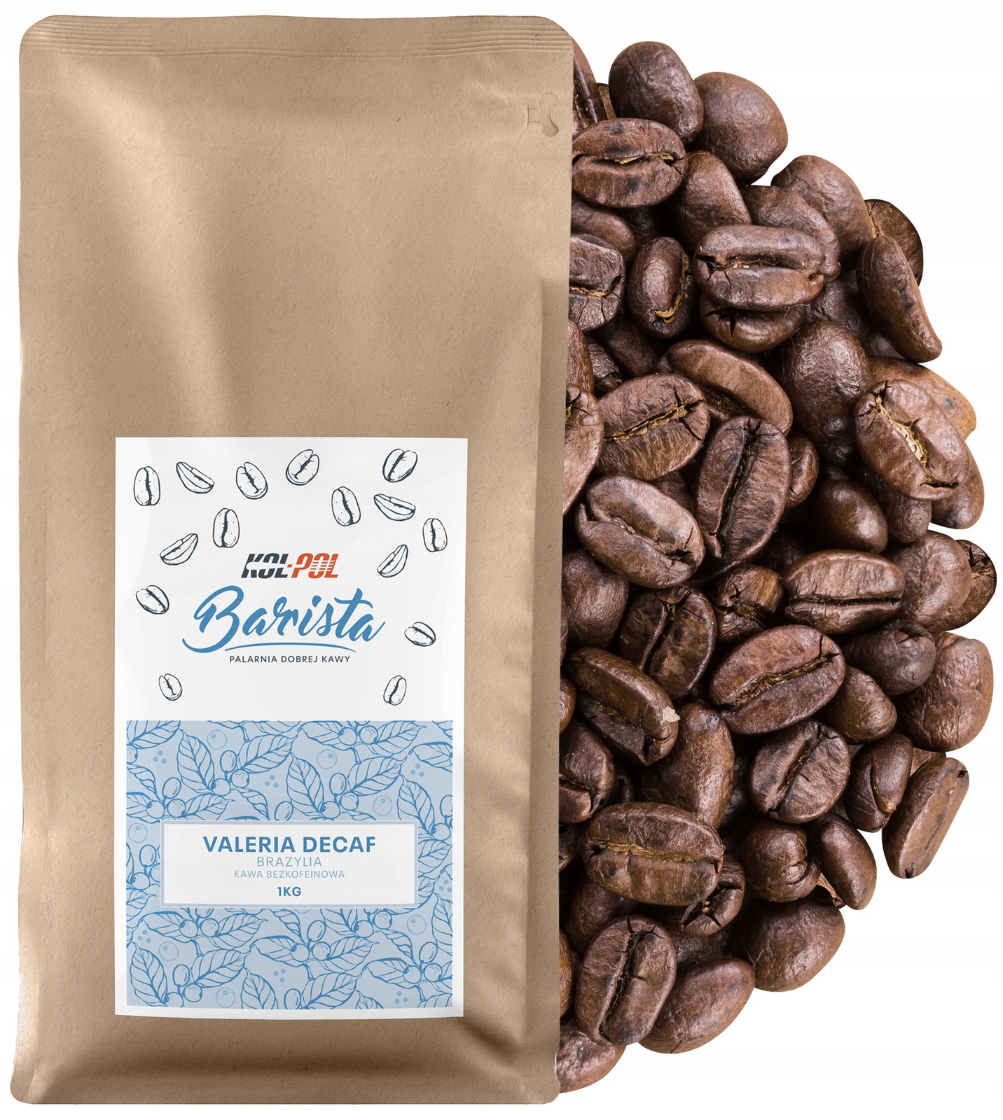 Káva Zrnková Bez kofeinu 1kg Čerstvě pražená Valeria Decaf x Kol-Pol