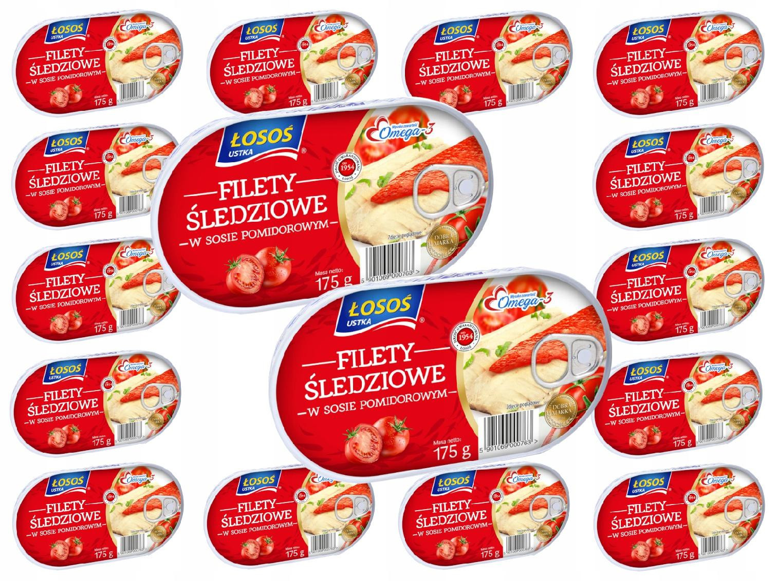 Losos Filety Sleďové v rajčatech 175g x16ks
