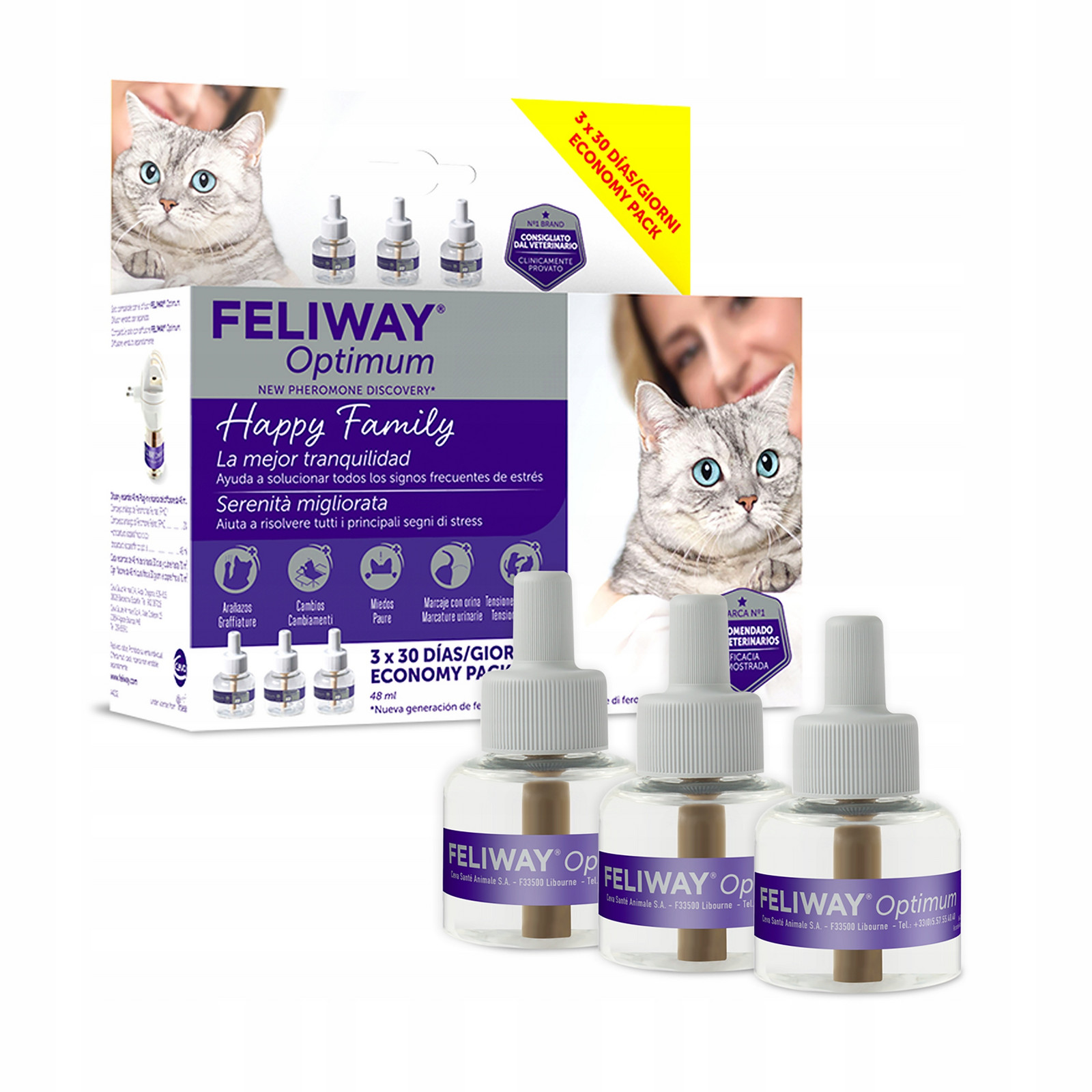 Ceva Feliway Optimum náplň 3x48ml