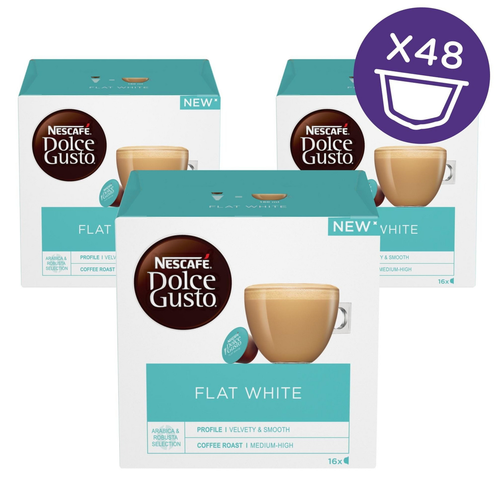 Nescafé Dolce Gusto Flat White 3 balení 48 ks