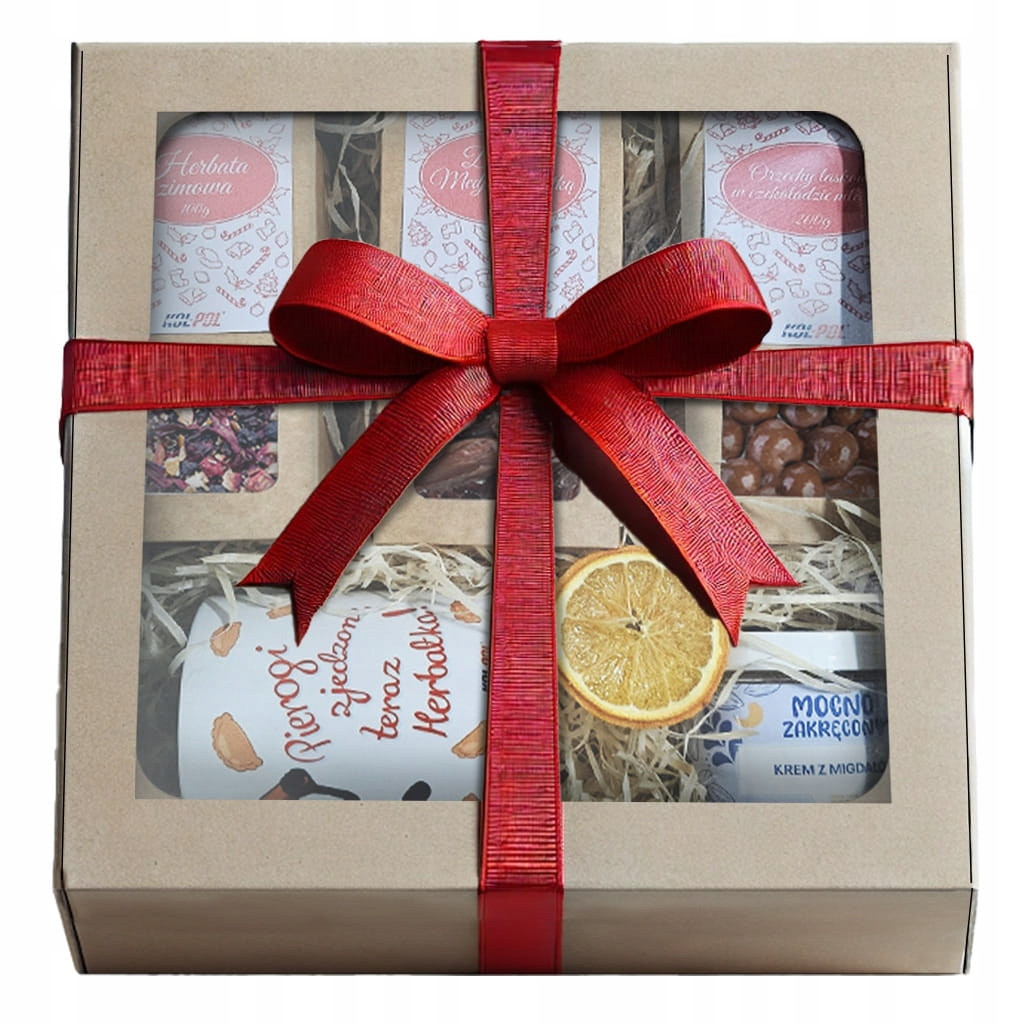 Dárková Sada Vánoční Čaj Ořechy Hrnek Krém Koš Box Kol-Pol