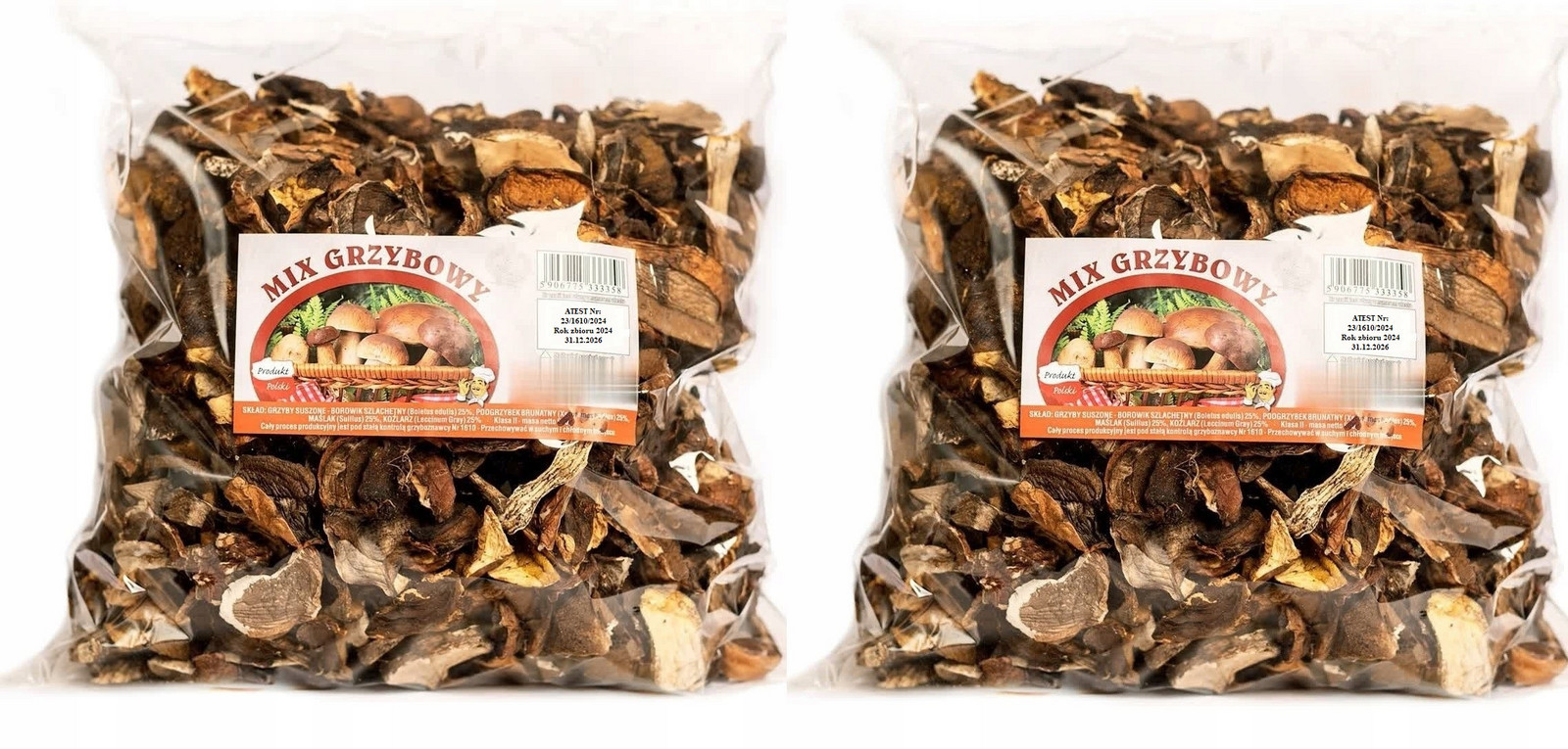 Houbový MIX Krájený 3kg Polský Atest 2024 Nová Sklizeň houby sušené lesní