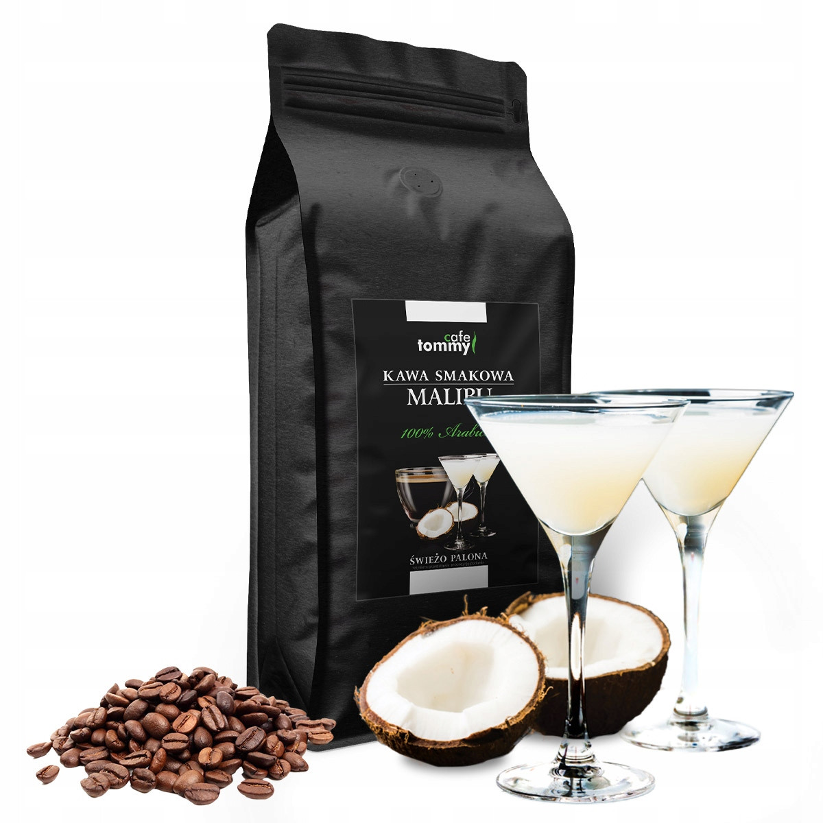 Káva ochucená zrnková 1kg 100% Arabica Čerstvě pražená Tommy Cafe Malibu