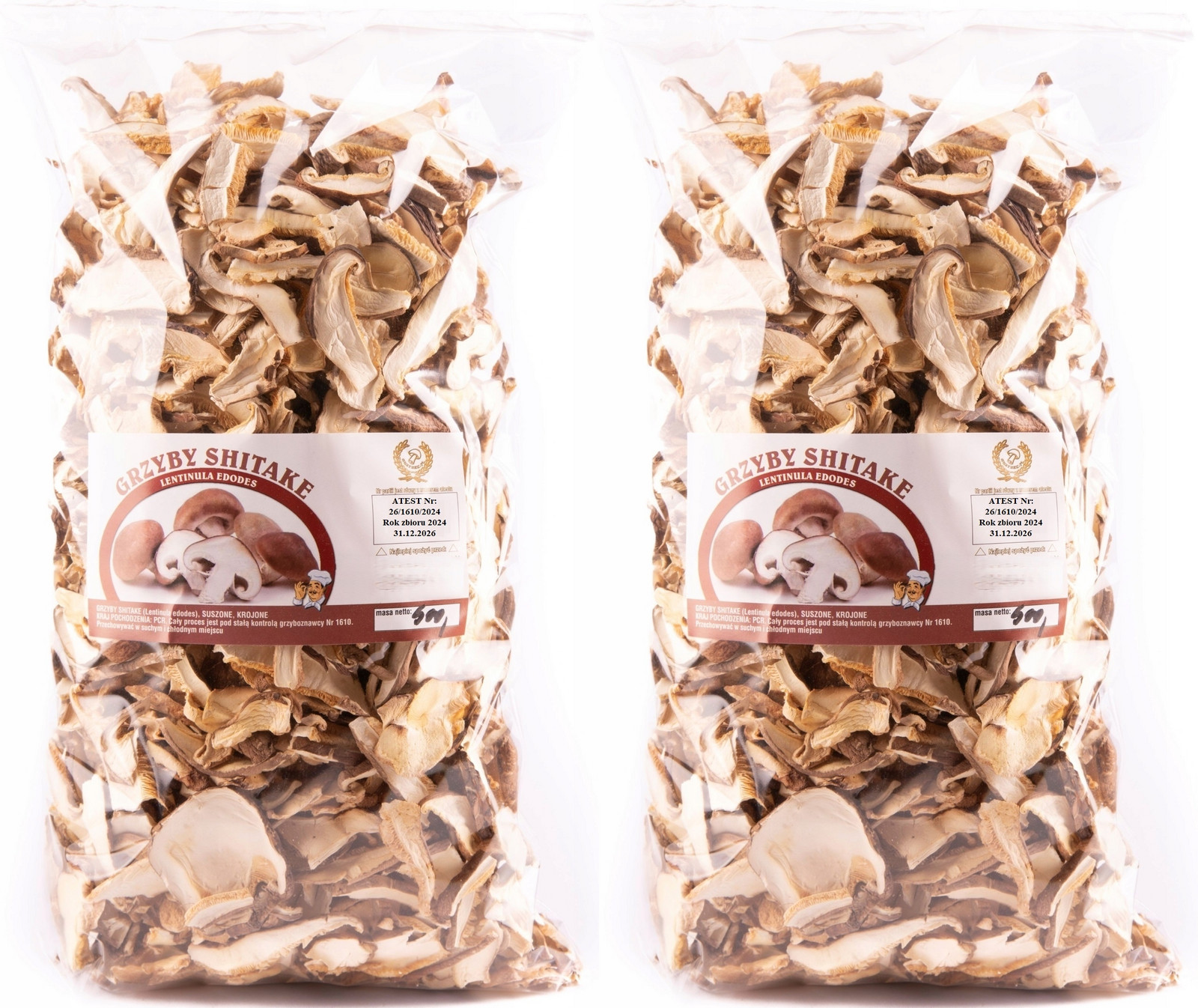 Shitake Lux Krájené 5kg Atest 2024 Nová Sklizeň sušené houby